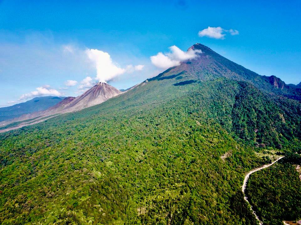 Paisaje de volcanes de Guatemala